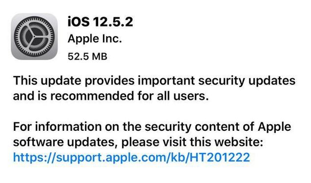 龙滚镇苹果手机维修分享iOS12.5.2发布，建议所有老苹果用户安装 